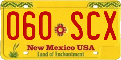 NM license plate 060SCX