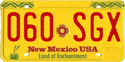 NM license plate 060SGX