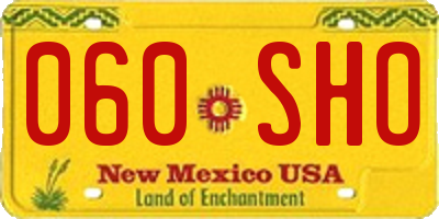 NM license plate 060SHO