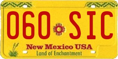 NM license plate 060SIC