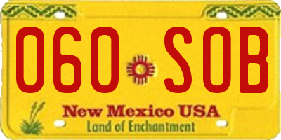 NM license plate 060SOB