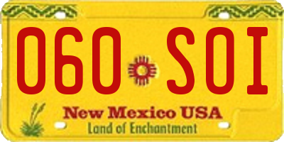 NM license plate 060SOI