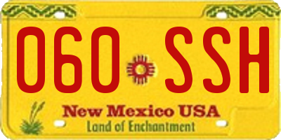NM license plate 060SSH
