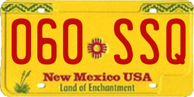 NM license plate 060SSQ