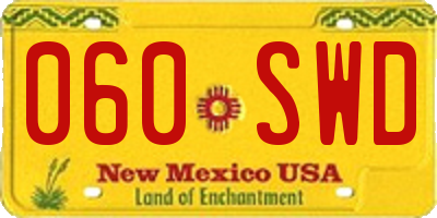 NM license plate 060SWD