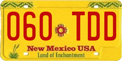 NM license plate 060TDD