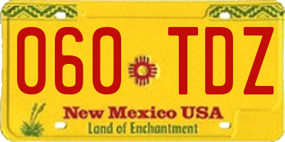 NM license plate 060TDZ