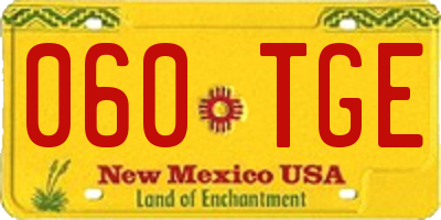 NM license plate 060TGE