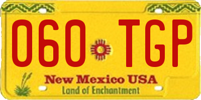NM license plate 060TGP