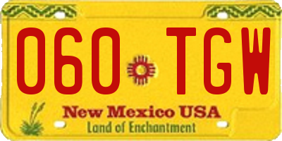 NM license plate 060TGW