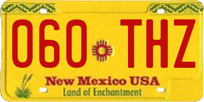 NM license plate 060THZ