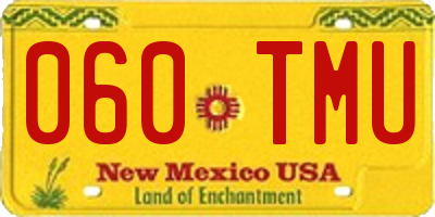 NM license plate 060TMU