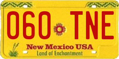NM license plate 060TNE