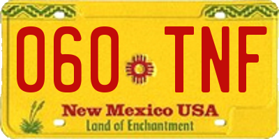 NM license plate 060TNF
