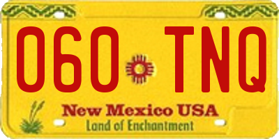 NM license plate 060TNQ