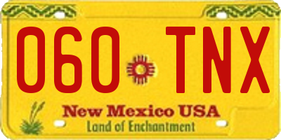 NM license plate 060TNX