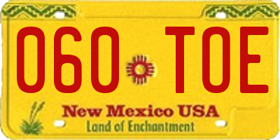 NM license plate 060TOE