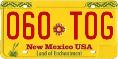 NM license plate 060TOG