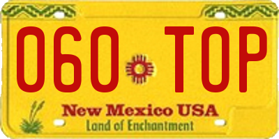 NM license plate 060TOP