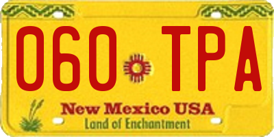 NM license plate 060TPA