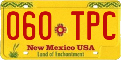 NM license plate 060TPC