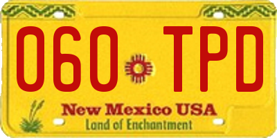 NM license plate 060TPD