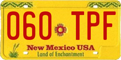 NM license plate 060TPF