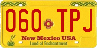 NM license plate 060TPJ