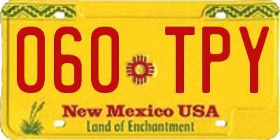 NM license plate 060TPY