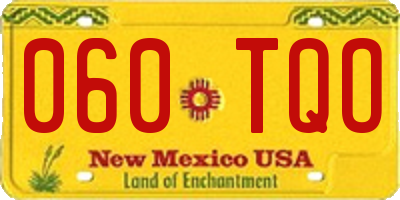 NM license plate 060TQO