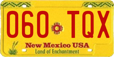 NM license plate 060TQX