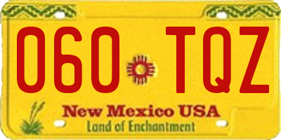 NM license plate 060TQZ