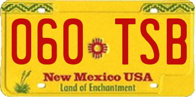 NM license plate 060TSB