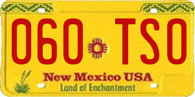 NM license plate 060TSO