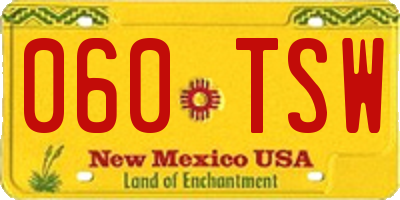 NM license plate 060TSW