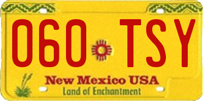 NM license plate 060TSY