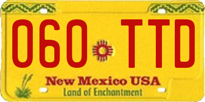 NM license plate 060TTD