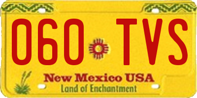 NM license plate 060TVS