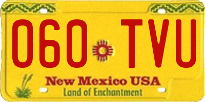 NM license plate 060TVU