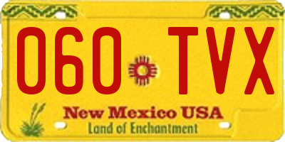 NM license plate 060TVX