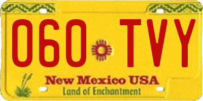 NM license plate 060TVY