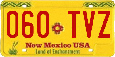 NM license plate 060TVZ