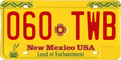 NM license plate 060TWB