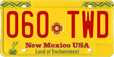 NM license plate 060TWD