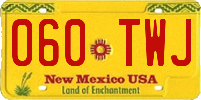 NM license plate 060TWJ