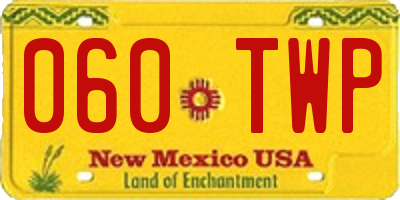 NM license plate 060TWP