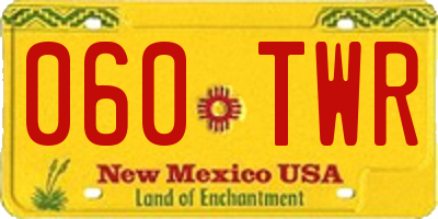 NM license plate 060TWR