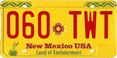 NM license plate 060TWT