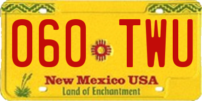 NM license plate 060TWU