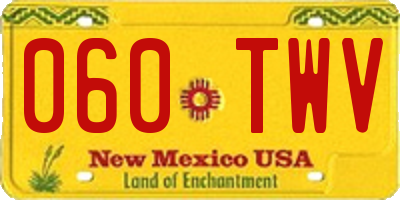 NM license plate 060TWV